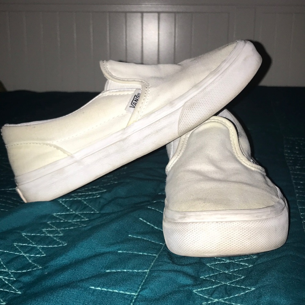 White Slip-On Vans